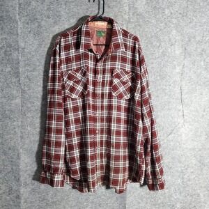 Pine Grove Flannel Shirt Mens XXL Blue Plaid Long Sleeve Button Up Casual Work